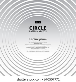 Abstract geometric circle white and gray pattern overlap background with minimal Stripes. Vector Illustration, copy space