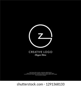 abstract geometric circle z logo letter design concept