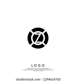 abstract geometric circle Z logo letter design concept