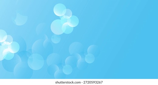 Abstrakte geometrische Kreise Farbverlauf weich blaues Licht Bokeh grafischen Hintergrund. Modernes futuristisches Design, minimalistische Pastellfarbe Banner Poster Tapete. Vektorgrafik