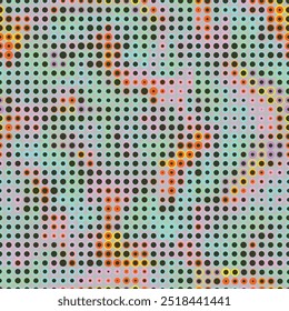 abstract geometric circles halftone pattern seafoam clay