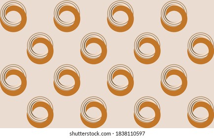 Resumen de círculos geométricos sobre fondo beige. Diseño de vectores para impresiones y fondos de moda. Ilustración EPS10.
