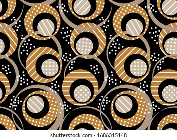 Abstract geometric circles on black background.EPS10 Illustration.
