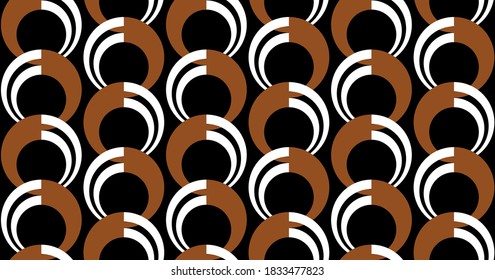 Resumen de círculos geométricos sobre fondo negro. Diseño de vectores para impresiones y fondos de moda. Ilustración EPS10.
