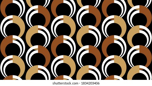Resumen de círculos geométricos sobre fondo negro. Diseño de vectores para impresiones y fondos de moda. Ilustración EPS10.
