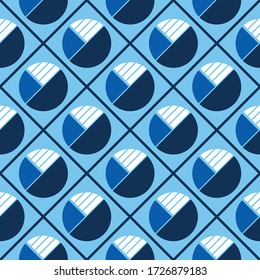 Abstract geometric circles on blue  background.EPS10 Illustration.