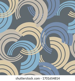 Recortar los círculos geométricos sobre el fondo gris.EPS10 Ilustración.