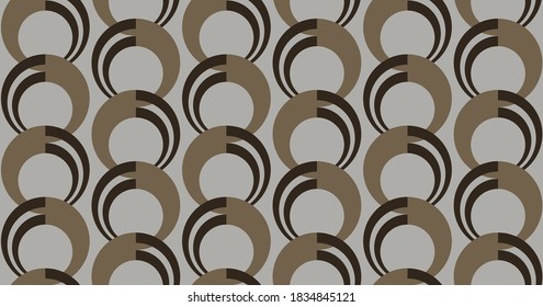 Abstrakte geometrische Kreise auf grauem Hintergrund. Vektordesign für Modedrucke und Hintergründe. EPS10-Illustration.
