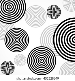Abstract geometric circles on white background