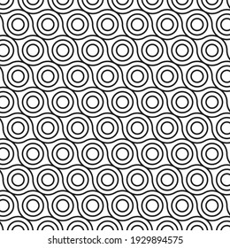 Abstract geometric circles pattern. Black and white background. Curvy waves pattern texture background