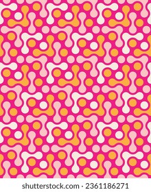 Abstract Geometric Circles Punch Vector Chail Style Seamless Pattern Trendy Fashion Colors Minimalist Texture