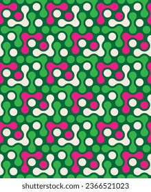 Abstract Geometric Circles Punch Vector Chail Style Seamless Pattern Trendy Fashion Colors Minimalist Texture
