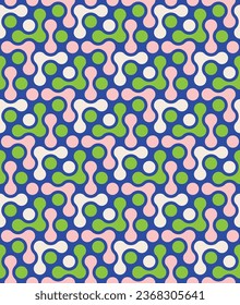 Abstract Geometric Circles Punch Vector Chail Style Seamless Pattern Trendy Fashion Colors Minimalist Texture