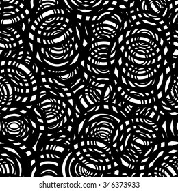 Abstract geometric circles seamless pattern. 