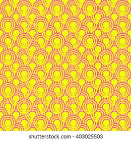 Abstract geometric circles seamless pattern. Vector illustration.