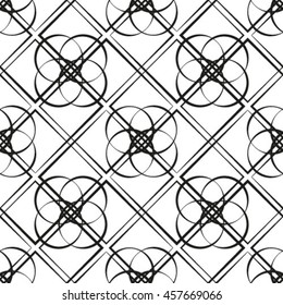 Abstract geometric circles seamless pattern.