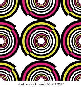 Abstract geometric circles seamless pattern. Vector illustration.
