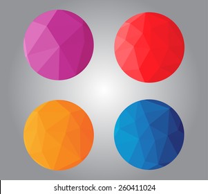 Abstract geometric circles.Polygonal circle set.Vector illustration.