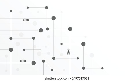 Abstract geometric Circuit connect lines and dots.Simple technology graphic background.Illustration Vector design Network technology and Connection concept.