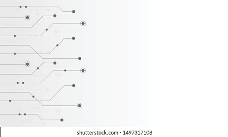 Abstrakte geometrische Schaltkreise und Punkte.Einfache Technologie-Grafik Hintergrund.Illustration Vectordesign Netztechnologie und Connection Konzept.