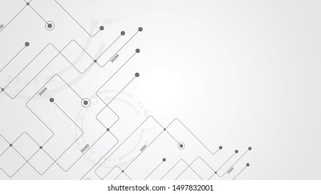 Abstract geometric Circuit connect lines and dots.Simple technology graphic background.Illustration Vector design Network technology and Connection concept.