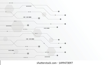 Abstract geometric Circuit connect lines and dots.Simple technology graphic background.Illustration Vector design Network technology and Connection concept.