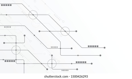 Abstract geometric Circuit connect lines and dots.Simple technology graphic background.Illustration Vector design Network technology and Connection concept.