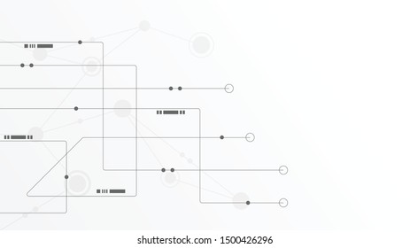Abstract geometric Circuit connect lines and dots.Simple technology graphic background.Illustration Vector design Network technology and Connection concept.