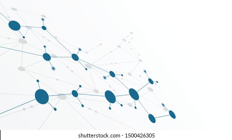 Abstrakte geometrische Schaltkreise und Punkte.Einfache Technologie-Grafik Hintergrund.Illustration Vectordesign Netztechnologie und Connection Konzept.