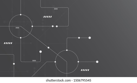 Abstract geometric Circuit connect lines and dots.Simple technology graphic background.Illustration Vector design Network technology and Connection concept.