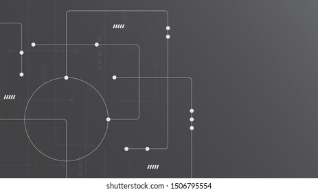 Abstract geometric Circuit connect lines and dots.Simple technology graphic background.Illustration Vector design Network technology and Connection concept.