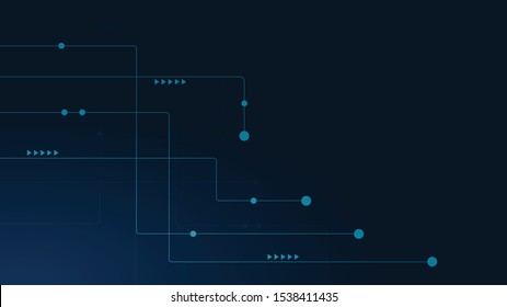 Abstract geometric Circuit connect lines and dots.Simple technology graphic background.Illustration Vector design Network technology and Connection concept.