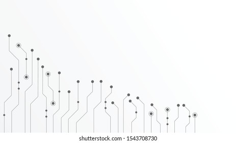 Abstract geometric Circuit connect lines and dots.Simple technology graphic background.Illustration Vector design Network technology and Connection concept.