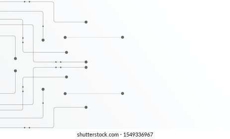 Abstract geometric Circuit connect lines and dots. Simple technology graphic background.