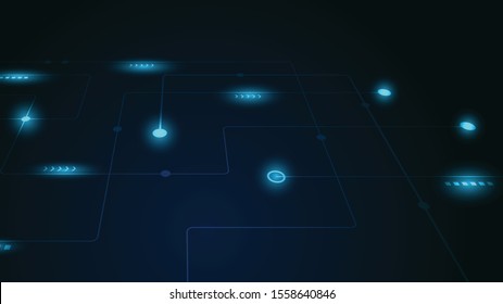 Abstract geometric Circuit connect lines and dots.Simple technology graphic background.Illustration Vector design Network technology and Connection concept.