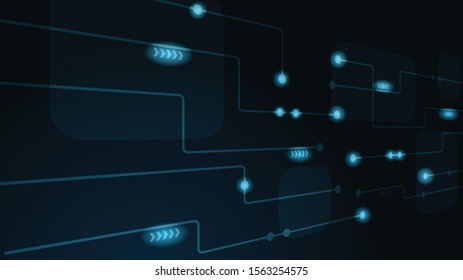 Abstract geometric Circuit connect lines and dots.Simple technology graphic background.Illustration Vector design Network technology and Connection concept.