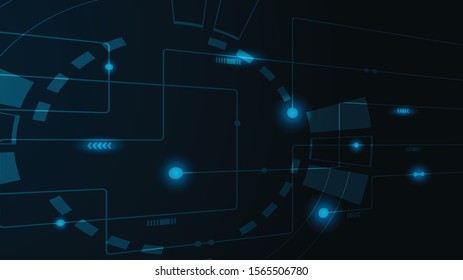 Abstract geometric Circuit connect lines and dots.Simple technology graphic background.Illustration Vector design Network technology and Connection concept.