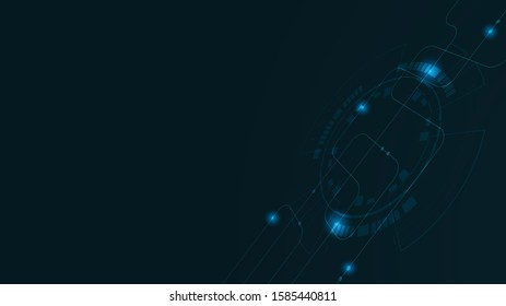 Abstract geometric Circuit connect lines and dots.Simple technology graphic background.Illustration Vector design Network technology and Connection concept.