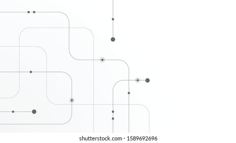 Abstract geometric Circuit connect lines and dots.Simple technology graphic background.Illustration Vector design Network technology and Connection concept.