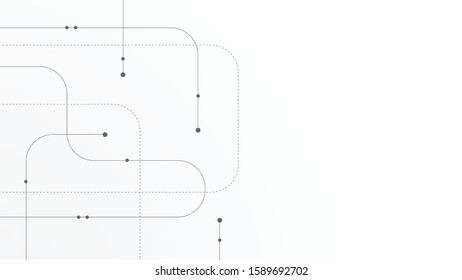 Abstract geometric Circuit connect lines and dots.Simple technology graphic background.Illustration Vector design Network technology and Connection concept.