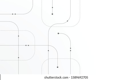 Abstract geometric Circuit connect lines and dots.Simple technology graphic background.Illustration Vector design Network technology and Connection concept.