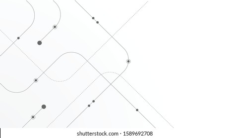 Abstract geometric Circuit connect lines and dots.Simple technology graphic background.Illustration Vector design Network technology and Connection concept.