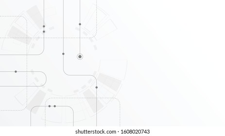 Abstract geometric Circuit connect lines and dots.Simple technology graphic background.Illustration Vector design Network technology and Connection concept.