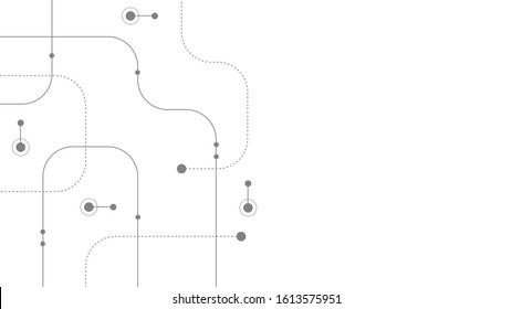 Abstract geometric Circuit connect lines and dots.Simple technology graphic background.Illustration Vector design Network technology and Connection concept.