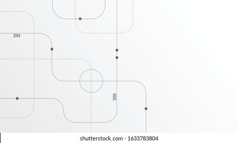 Abstract geometric Circuit connect lines and dots.Simple technology graphic background.Illustration Vector design Network technology and Connection concept.