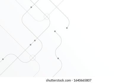 Abstract geometric Circuit connect lines and dots.Simple technology graphic background.Illustration Vector design Network technology and Connection concept.