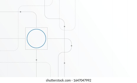 Abstract geometric Circuit connect lines and dots.Simple technology graphic background.Illustration Vector design Network technology and Connection concept.