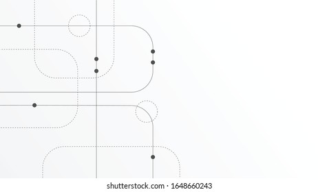 Abstract geometric Circuit connect lines and dots.Simple technology graphic background.Illustration Vector design Network technology and Connection concept.