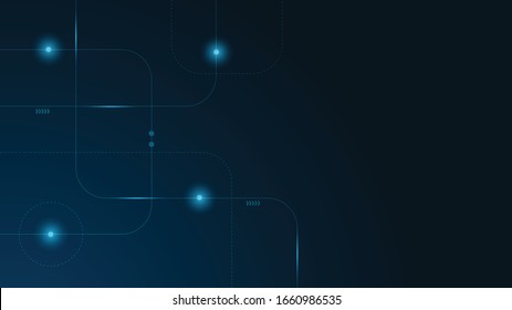 Circuito geométrico abstracto conectar líneas y puntos.Sencillo fondo gráfico de tecnología.Diseño de vectores de ilustración Tecnología de red y concepto de conexión.