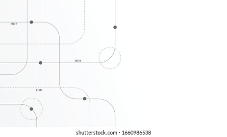 Abstract geometric Circuit connect lines and dots.Simple technology graphic background.Illustration Vector design Network technology and Connection concept.